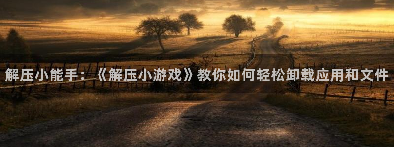 杏盛平台主管：解压小能手：《解压小游戏》教你如何轻松卸载应用